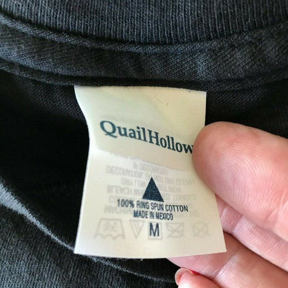 Quail Hollow Irish Tee top Medium Black Shamrock Celtic Knot Crystal Acc… - Picture 6 of 6